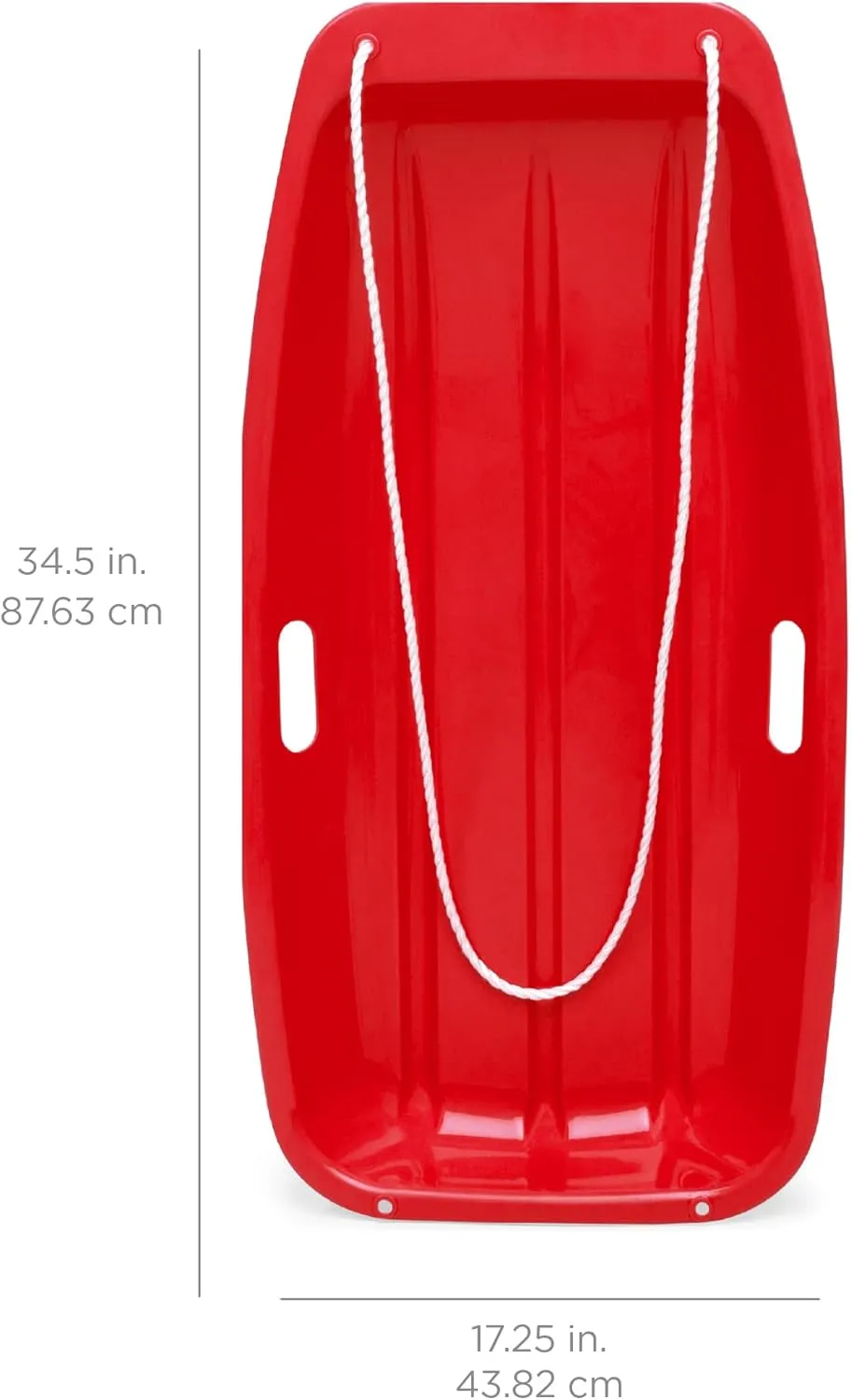 Best Choice Products 35in Kids Plastic Toboggan Snow Sled w/Pull Rope, 2 Handles