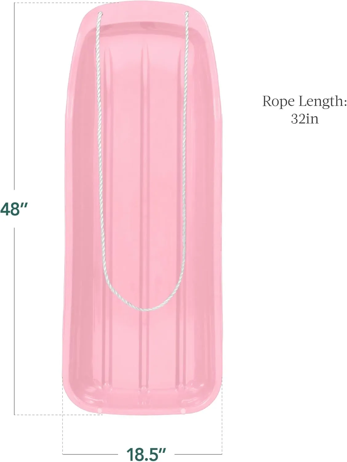 Best Choice Products 48in Kids Plastic Toboggan Snow Sled w/Pull Rope