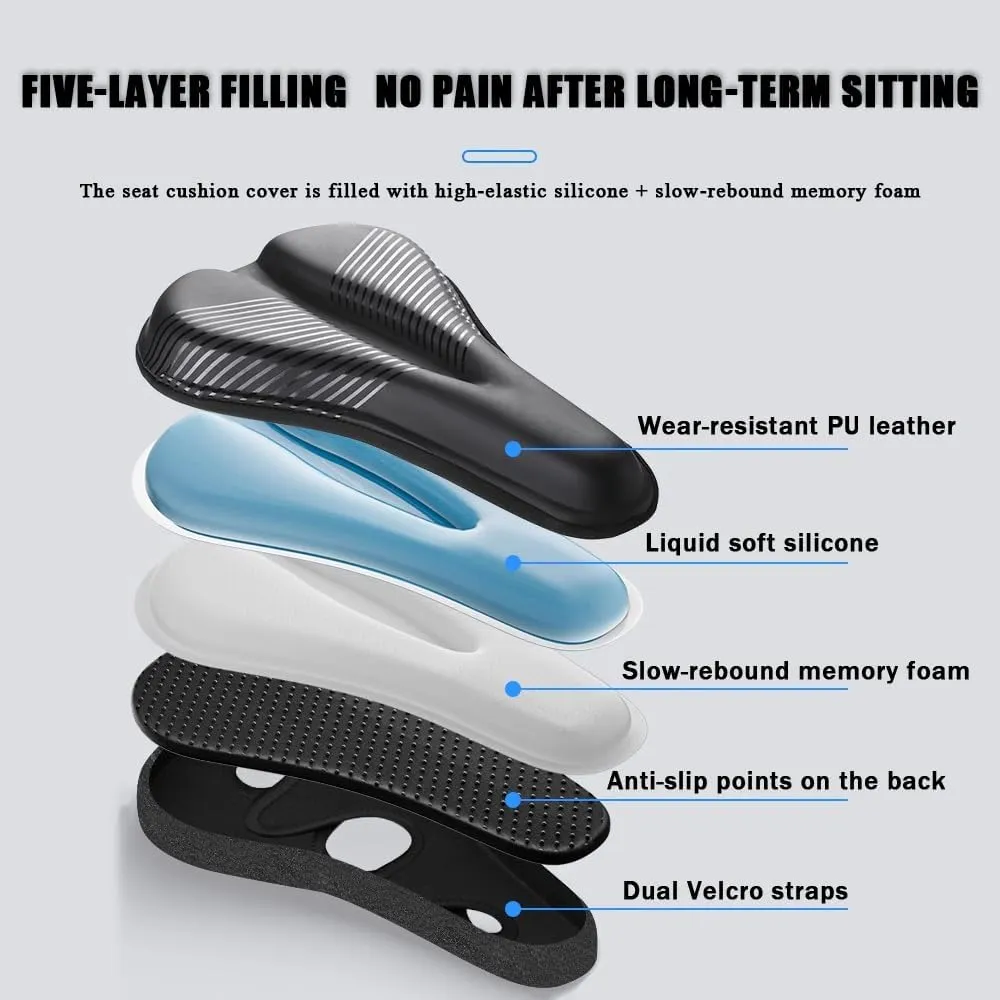 Bike Seat Cushion for Specialized Jett Jynx Comp Kenevo Kenevo Comp Kenevo Expert, Memory Foam & Gel Padded Cover Bicycle Seat for Men Women Shock-Absorbing Comfort Bike Seat Pad,C