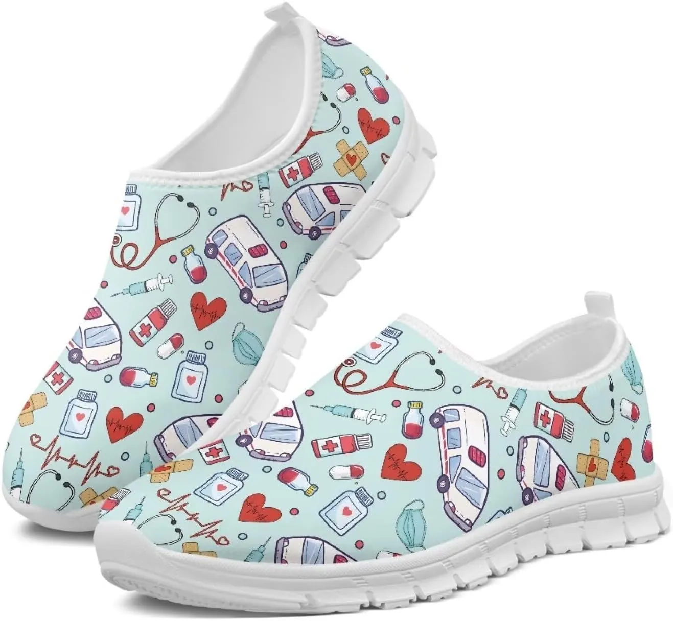 Biyejit Women's Travel Shoes, Lightweight and Comfortable Flat Shoes Non-Slip Casual Loafers Sneakers Tennis Sneakers