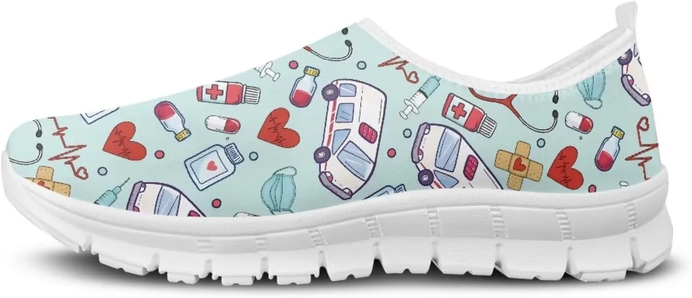 Biyejit Women's Travel Shoes, Lightweight and Comfortable Flat Shoes Non-Slip Casual Loafers Sneakers Tennis Sneakers
