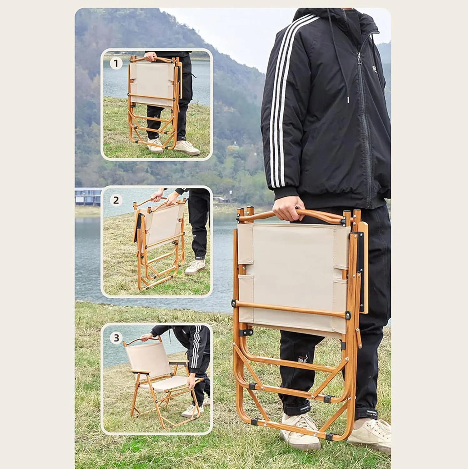 BK&MF Folding Outdoor Camping Chair,Comfortable Portable Beach Camp Chair Durable Reclining Folding Chair Beach Camp Chair for Outdoor Yard Porch,F,78x51x50cm(31x20x20inch)