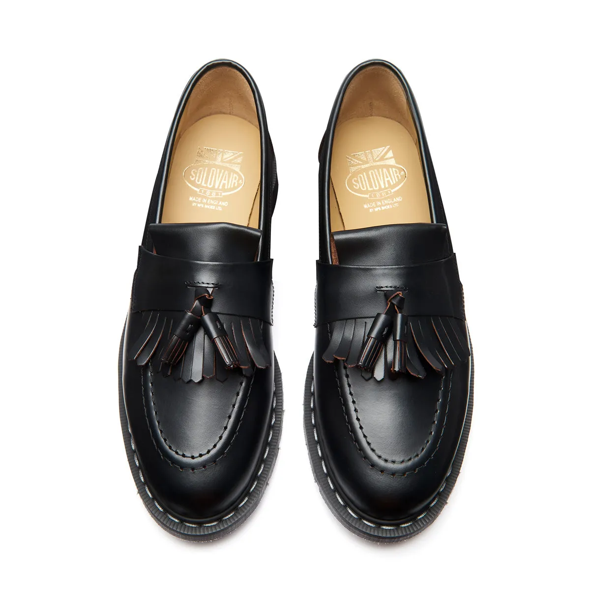 Black Fine Grain Tassel Loafer