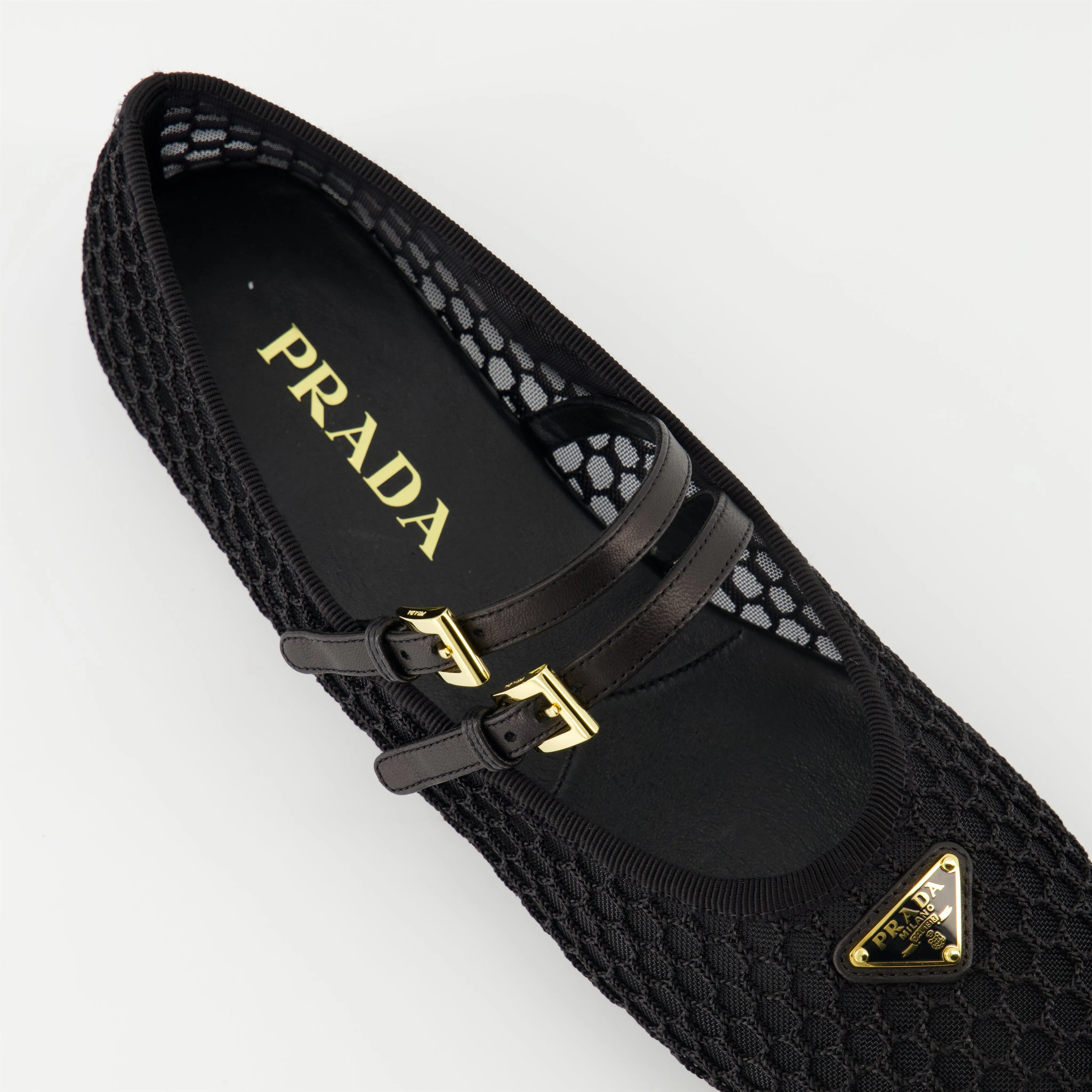 Black Mesh Ballerinas