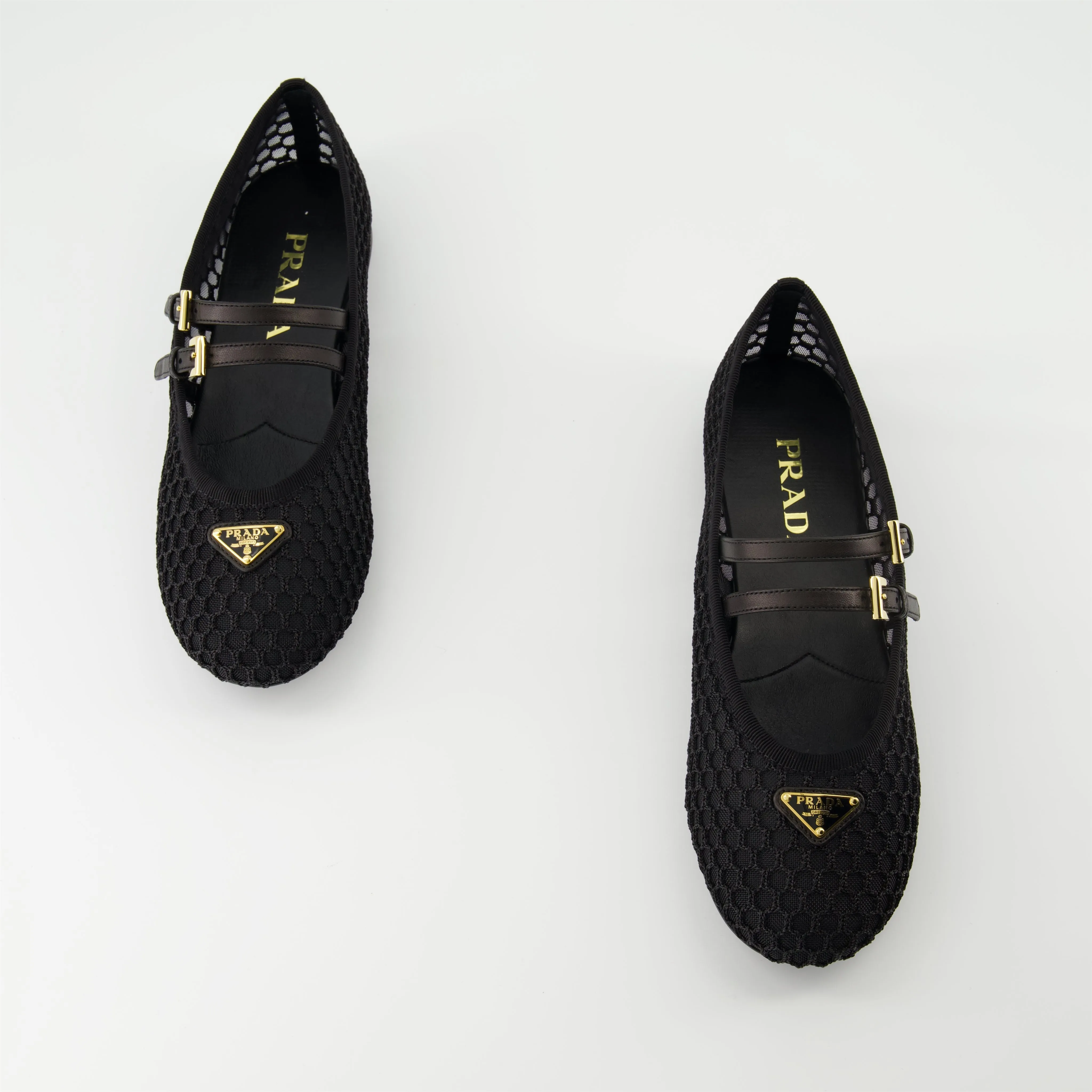 Black Mesh Ballerinas