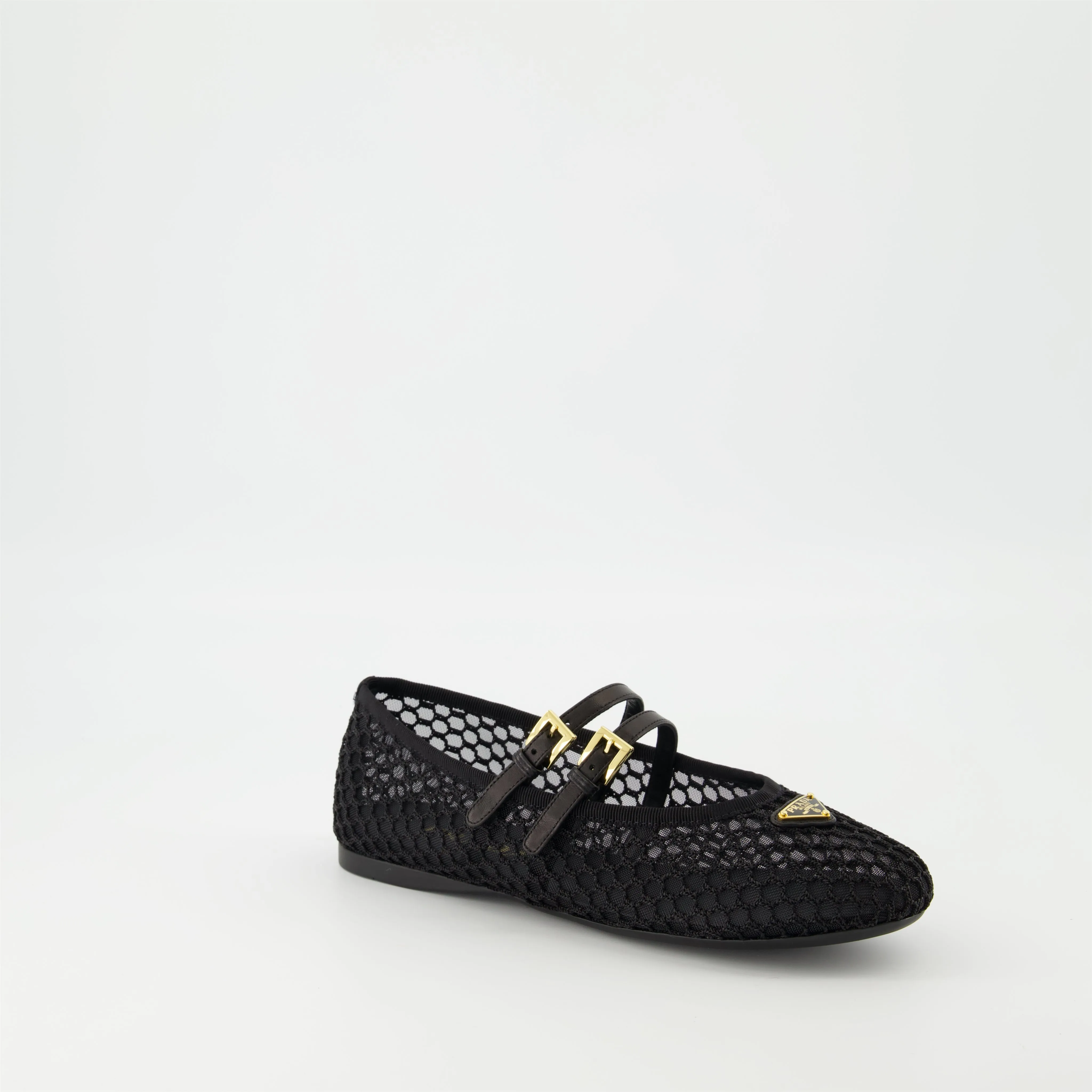 Black Mesh Ballerinas