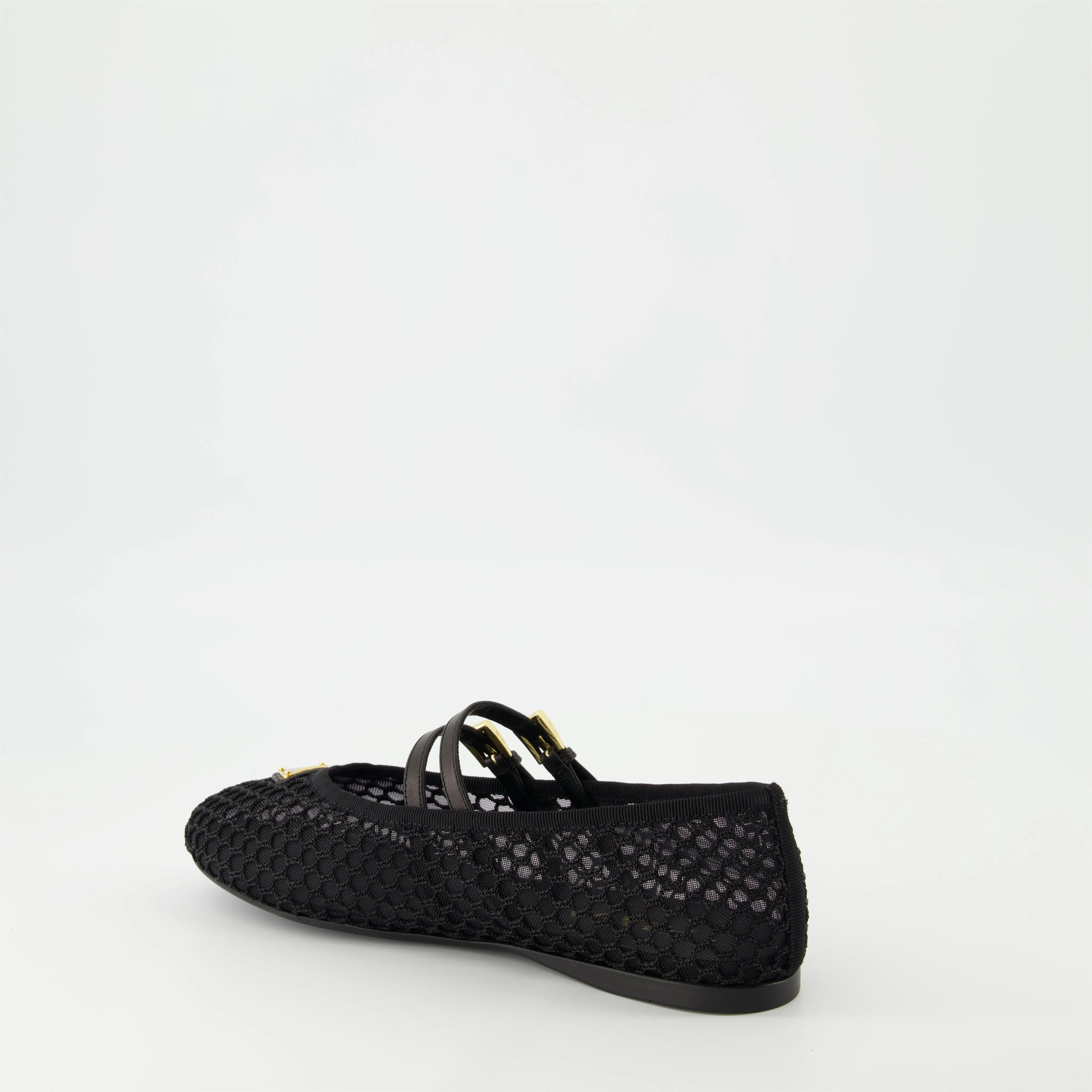 Black Mesh Ballerinas