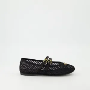 Black Mesh Ballerinas