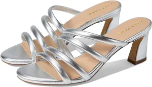 Block Squared Multi-device compatible Heeled Sandals Metallic Toe Slingback Cole Open Expansive catalogue Silver Adella Haan