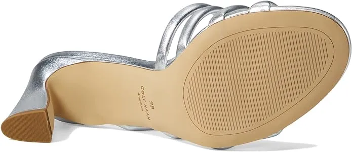 Block Squared Multi-device compatible Heeled Sandals Metallic Toe Slingback Cole Open Expansive catalogue Silver Adella Haan