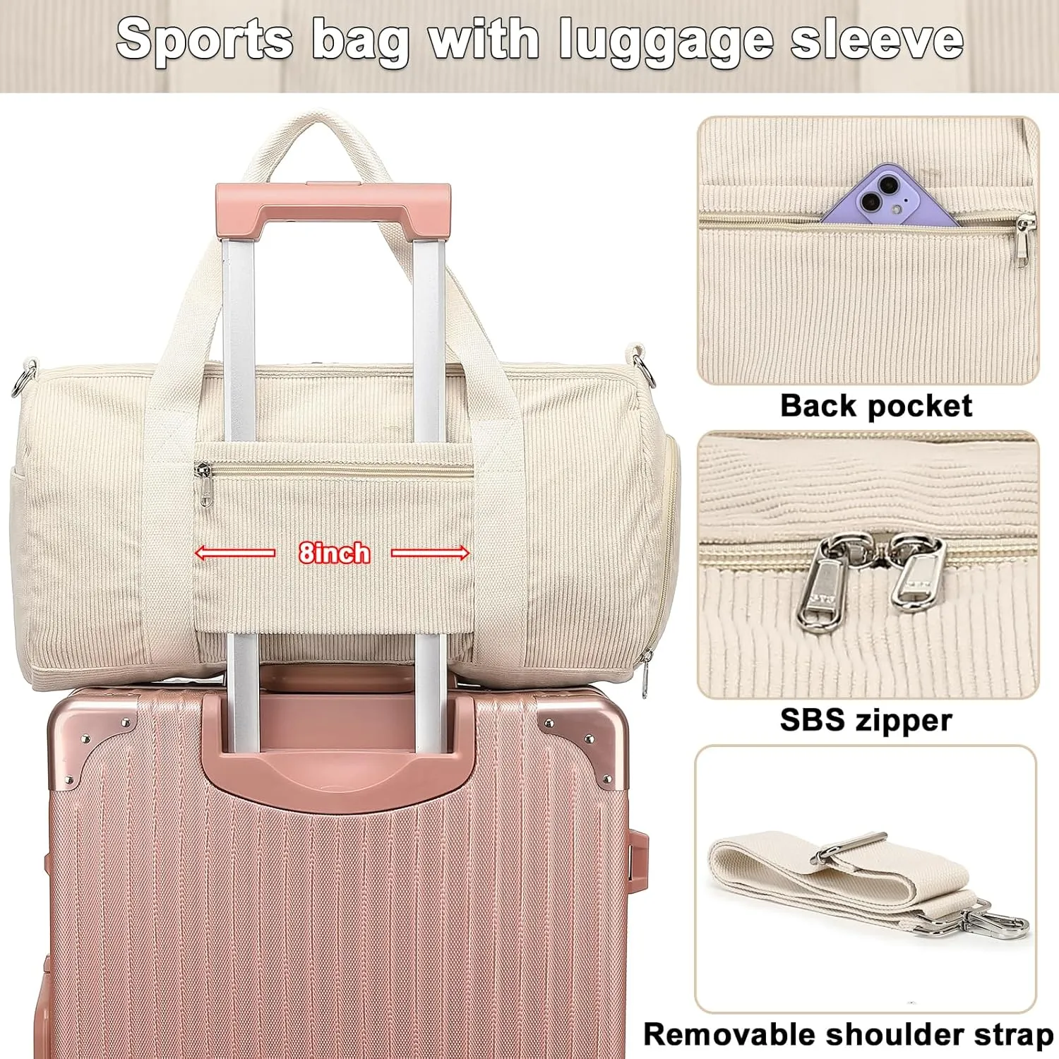 BLUBOON Duffle Bag Girls Kids Cute Gym Bag with Shoes Compartment & Wet Separation Waterproof Sports Overnight Travel Bag