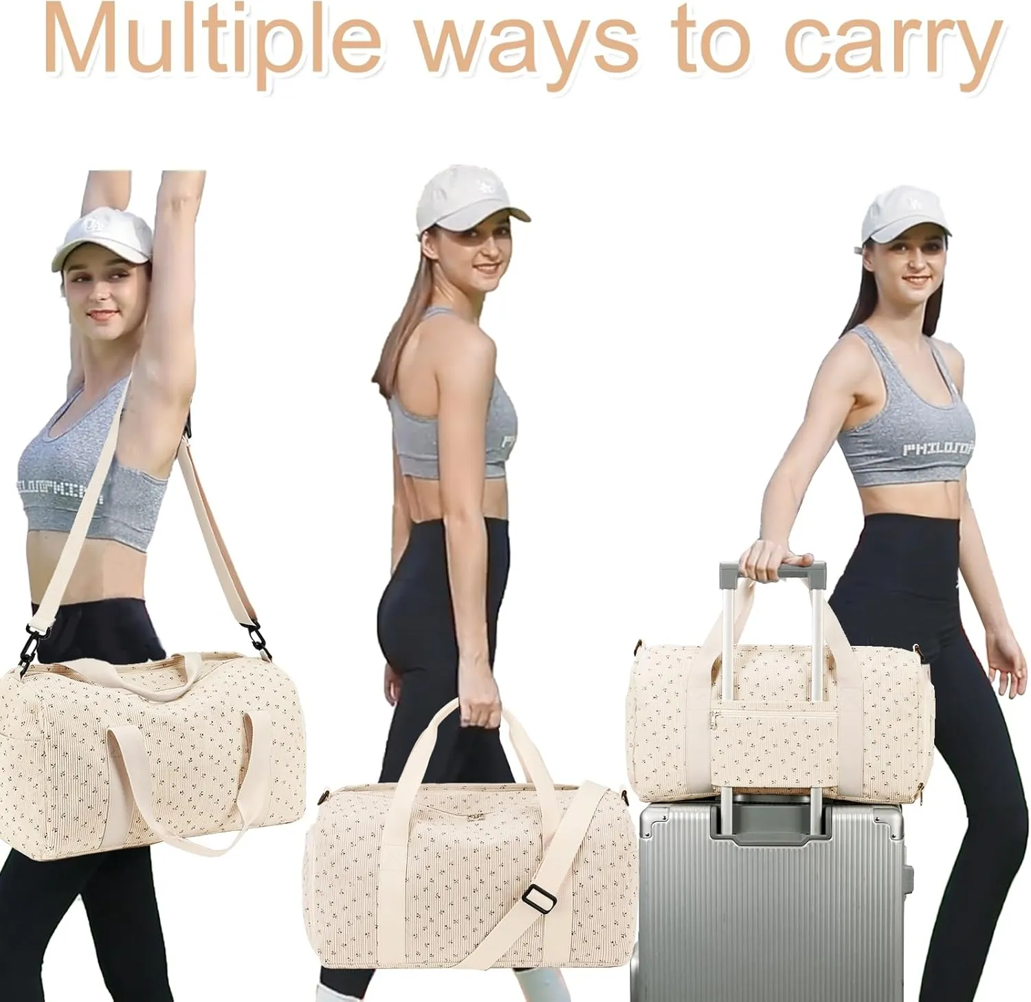 BLUBOON Duffle Bag Girls Kids Cute Gym Bag with Shoes Compartment & Wet Separation Waterproof Sports Overnight Travel Bag