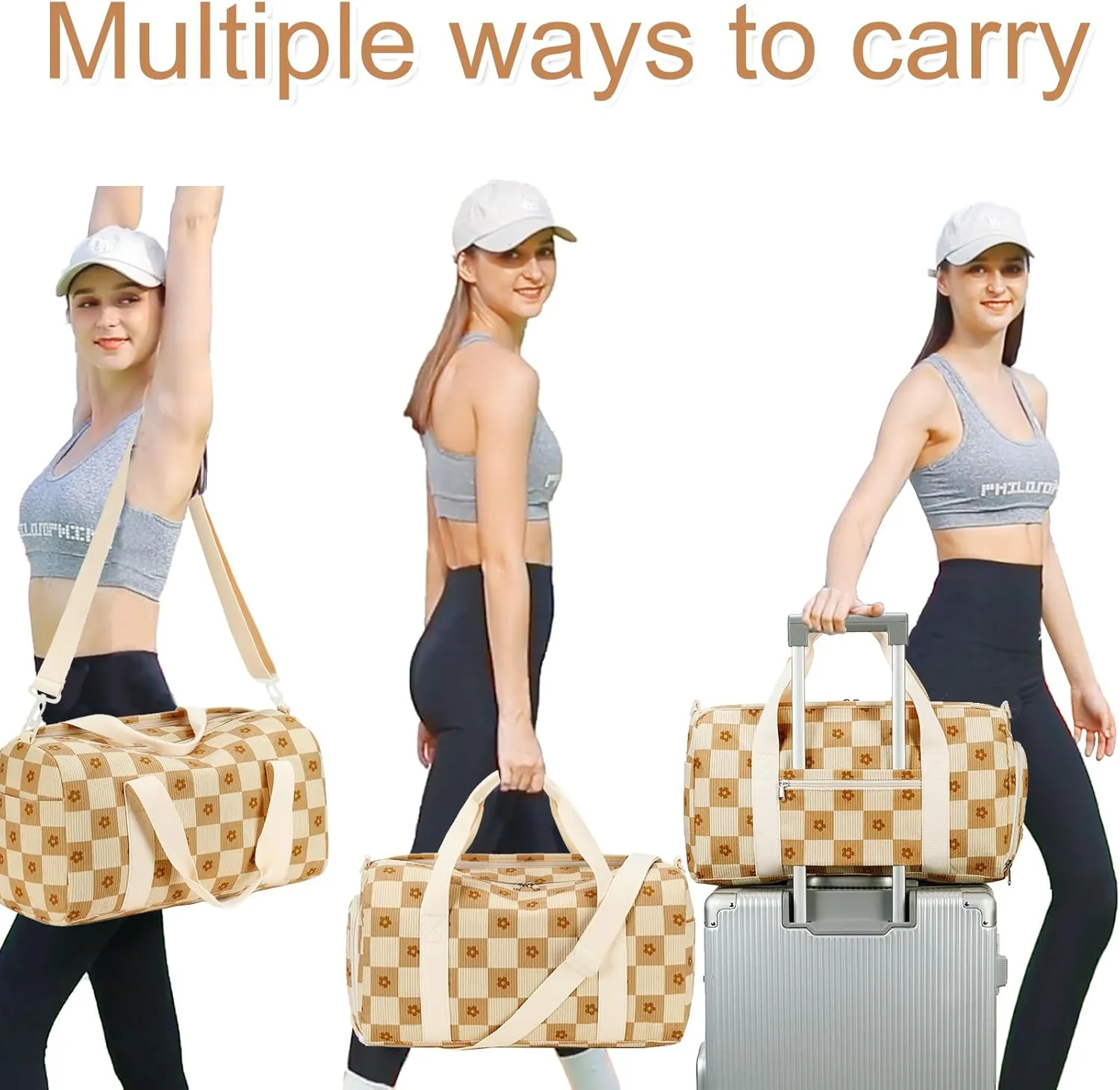 BLUBOON Duffle Bag Girls Kids Cute Gym Bag with Shoes Compartment & Wet Separation Waterproof Sports Overnight Travel Bag