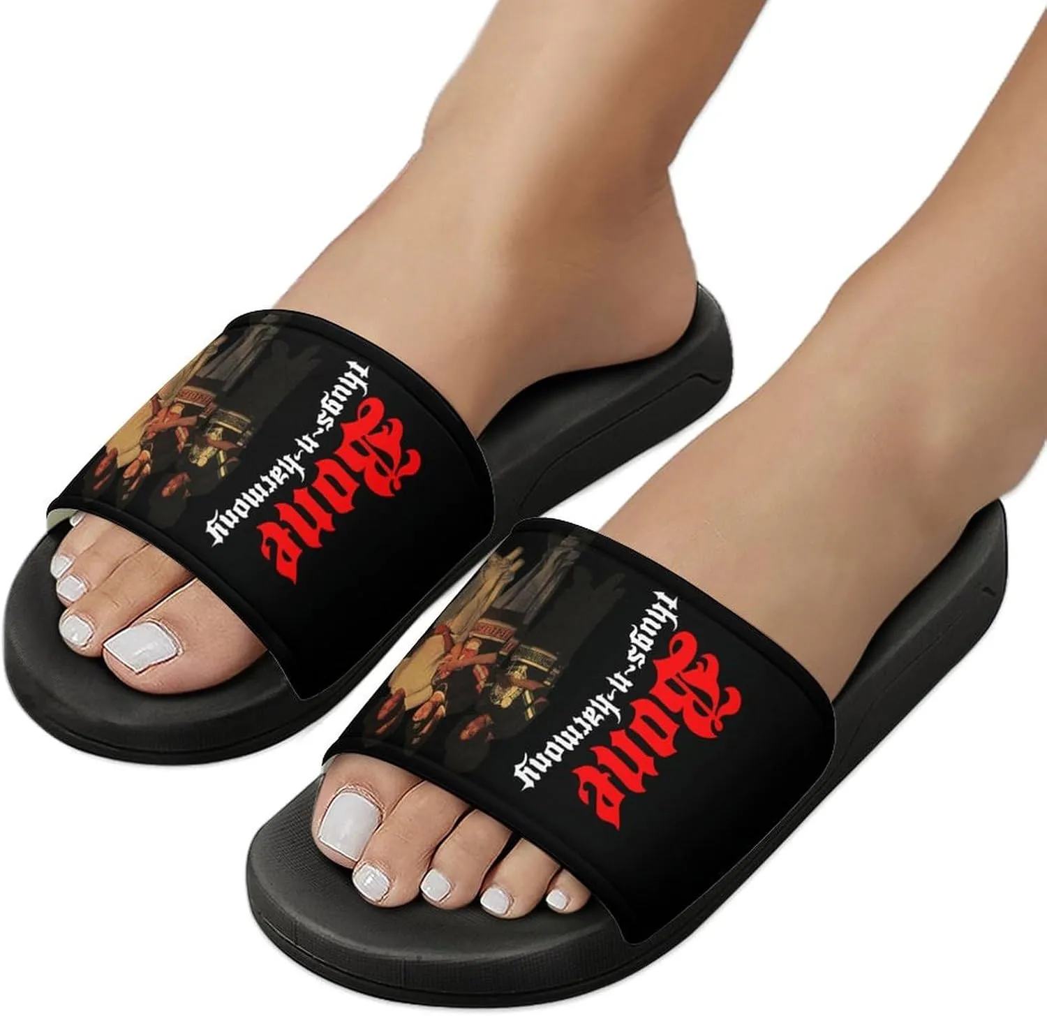 Bone Band Thugs Music N Rap Harmony PVC Home Slippers Womans Man Slipper Non Slip Lightweight Open Toe Beach Breathable Shoes Quick Drying Sandal