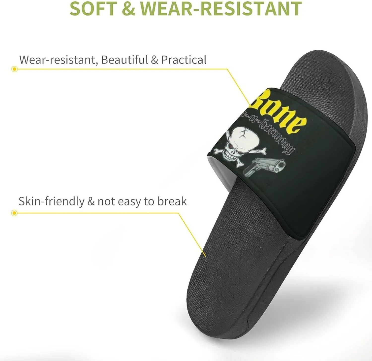 Bone Band Thugs Music N Rap Harmony PVC Home Slippers Womans Mens Slipper Non Slip Lightweight Open Toe Outdoor Breathable Shoes Quick Drying Sandal