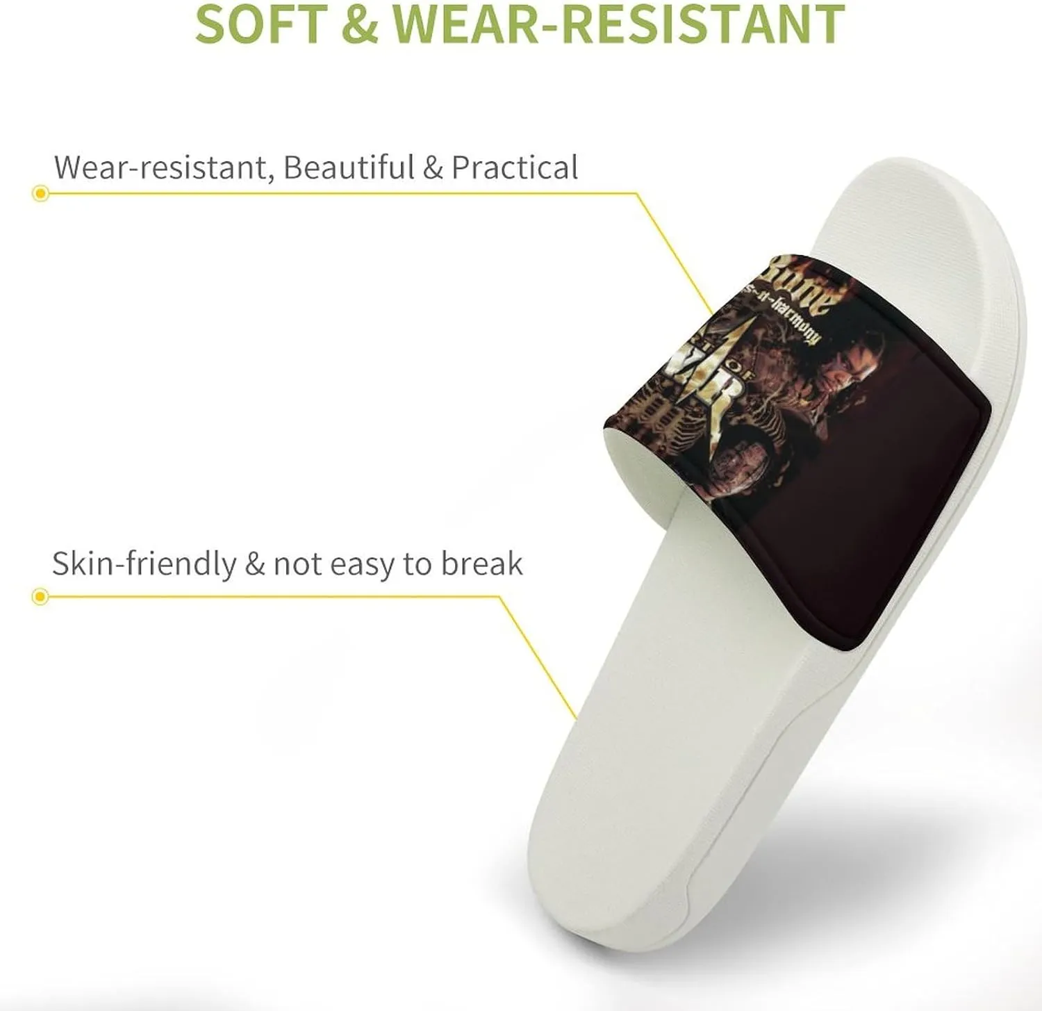 Bone Band Thugs Music N Rap Harmony PVC Home Slippers Womens Men Slipper Non Slip Lightweight Open Toe House Breathable Shoes Quick Drying Sandal