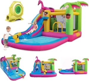 BOUNTECH Inflatable Bounce House with Waterslide & Ball Pit for Outdoor Fun with Ocean Balls, Bouncy Castle Water Slide for Big Kids Backyard Party Birthday Gifts