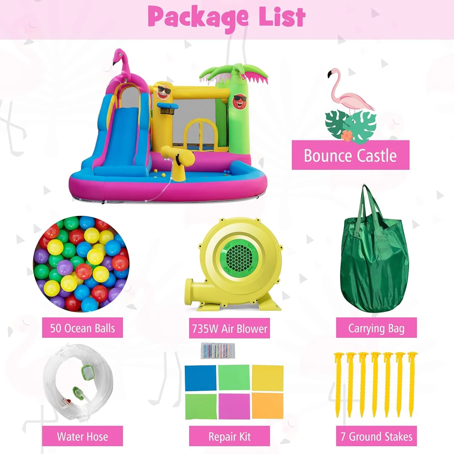 BOUNTECH Inflatable Bounce House with Waterslide & Ball Pit for Outdoor Fun with Ocean Balls, Bouncy Castle Water Slide for Big Kids Backyard Party Birthday Gifts