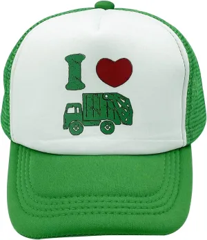 Boys' I Love Garbage Trucks Hat Trash Trucker Mesh Cap Birthday Gift