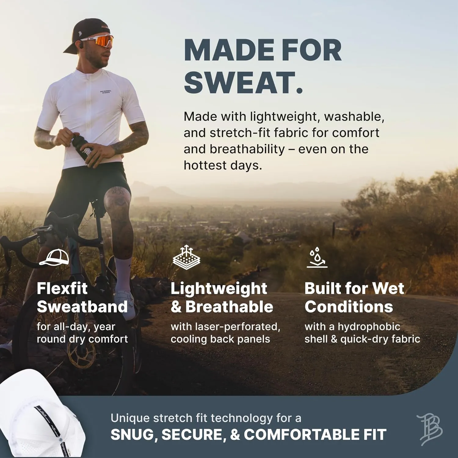 Branded Bills Florida Stealth Flat Performance, Lightweight, Comfortable Baseball Cap