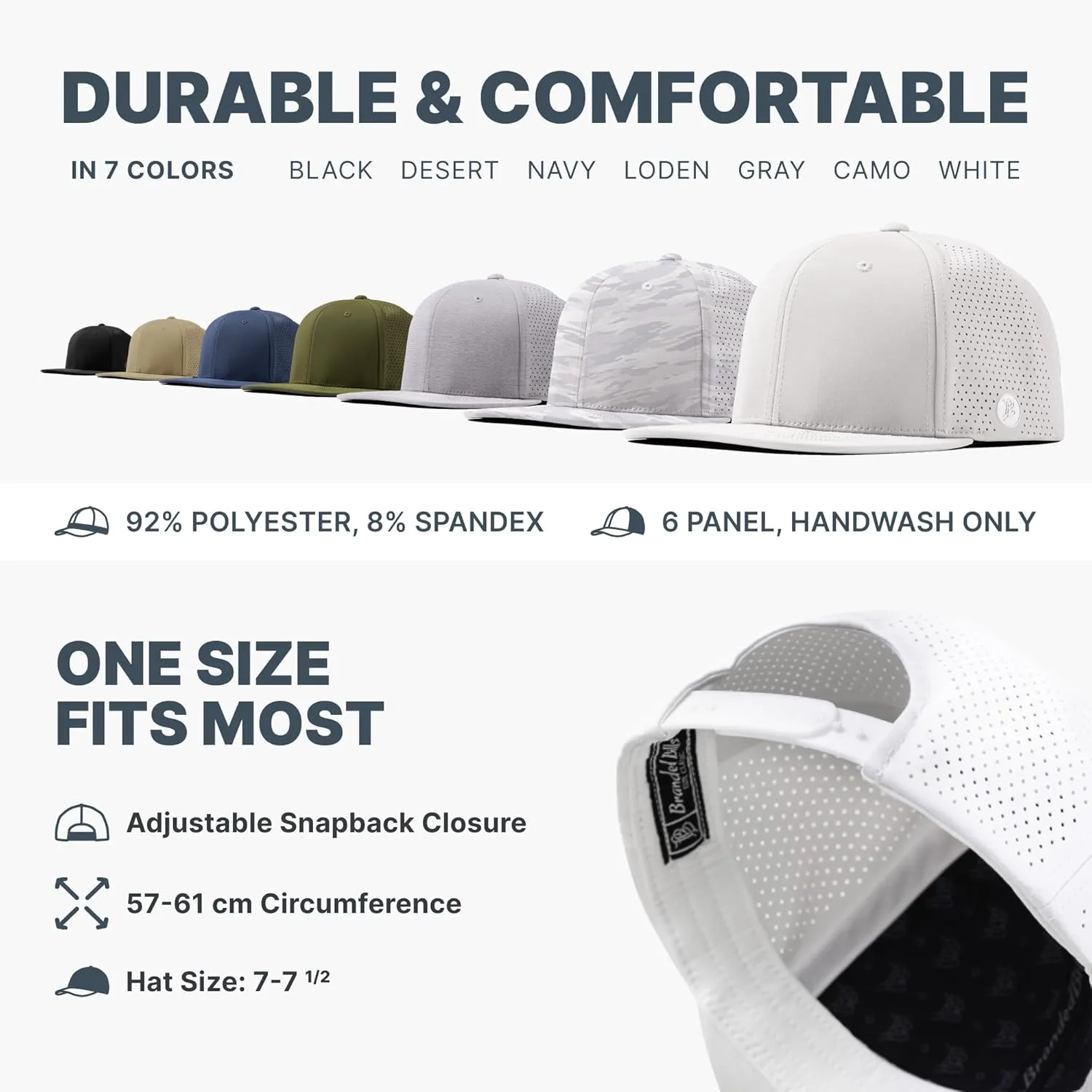 Branded Bills KU Campus Collection Elite PVC, Lightweight, Comfortable Baseball Cap