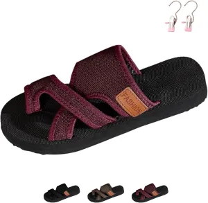 Breathable Mesh Slide Sandals For Women, Women's Hollow Mesh Slide Sandals With Toe Loop Slippers