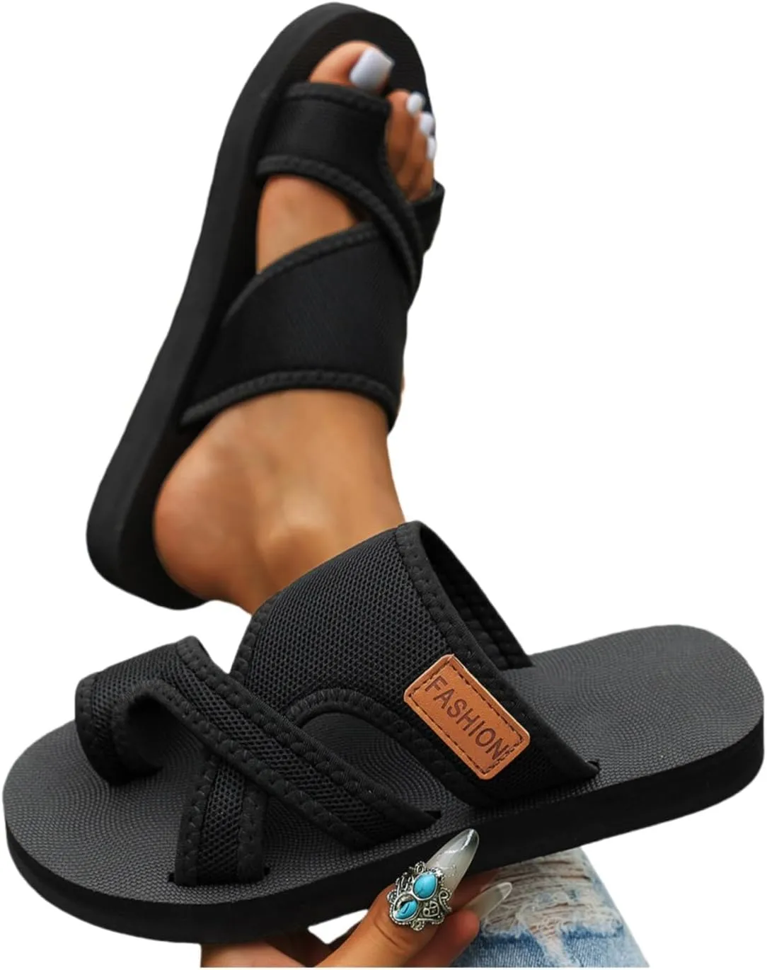 Breathable Mesh Slide Sandals,Brahusd Sandals Fashion Hollow Mesh Slide Casual Flats Arch Support Orthopedic Slippers