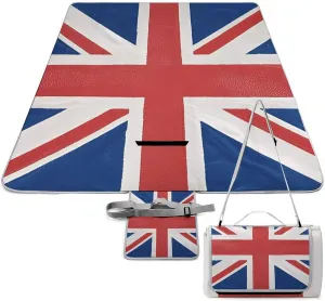 British Flag Picnic Blanket Outdoor, Oversized Beach Blanket, Foldable Lightweight Waterproof Sand Cushion Suitable for Beaches, Camping Grasslands Mat