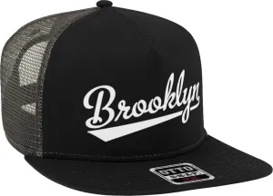 Brooklyn Script Baseball Font Snapback Trucker Hat
