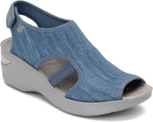 BZees Womens Dream Ankle Straps Sandal, Denim, 7.5 US