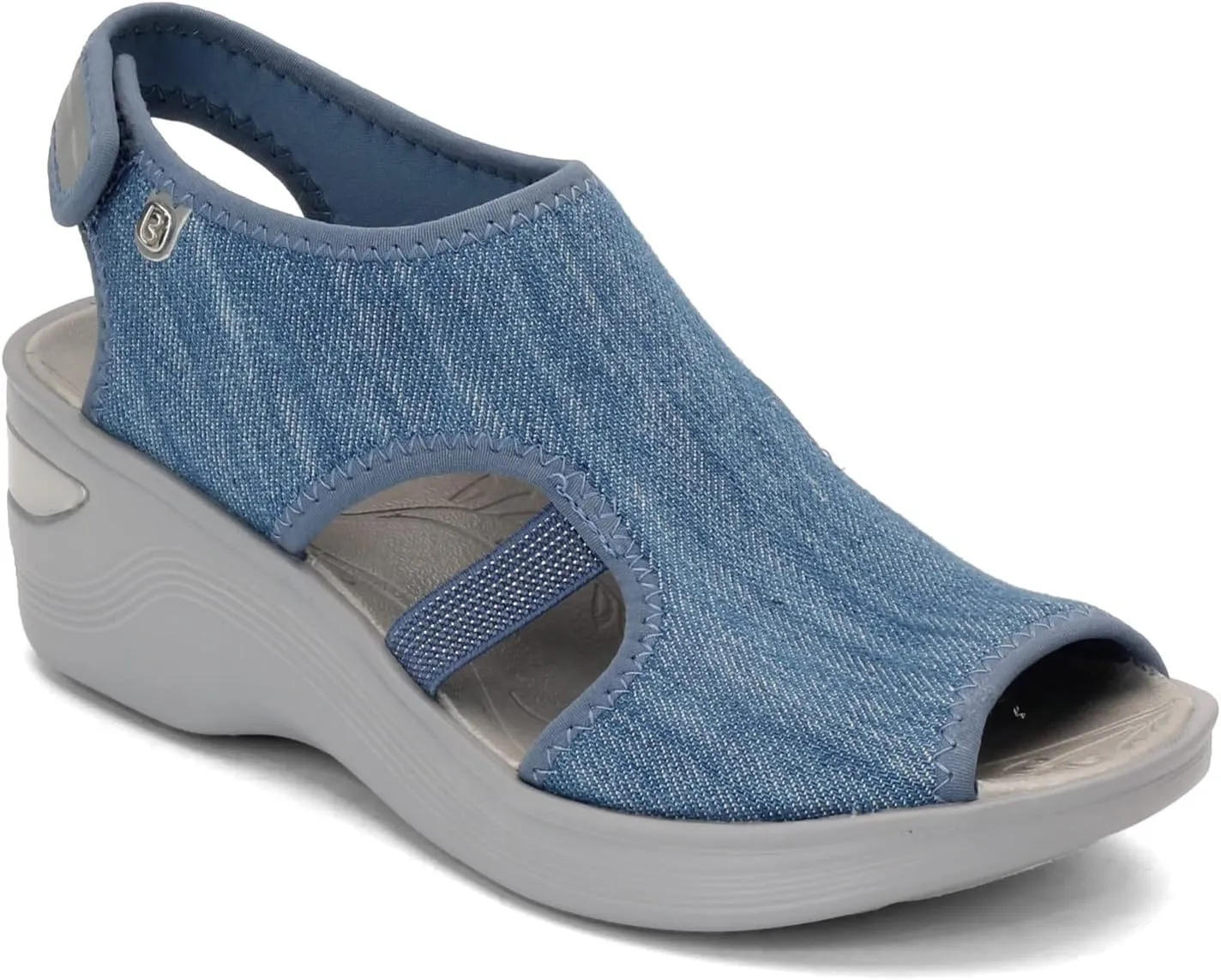 BZees Womens Dream Ankle Straps Sandal, Denim, 7.5 US