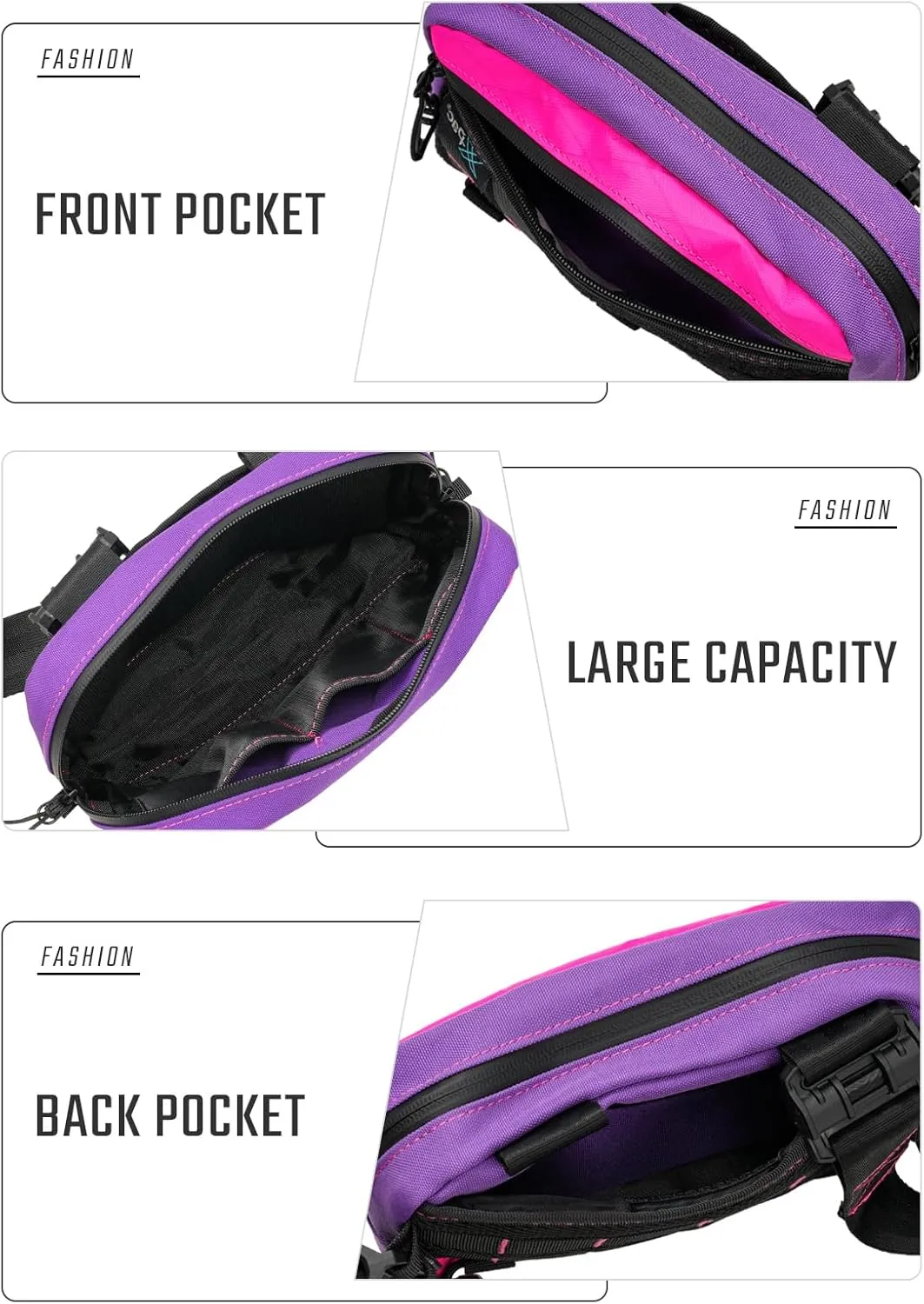 Cache L3S Purple Crossbody Shoulder Bag, Multipurpose Sling Bag, Chest Backpack Casual Shoulder for Daily Carry (Small)