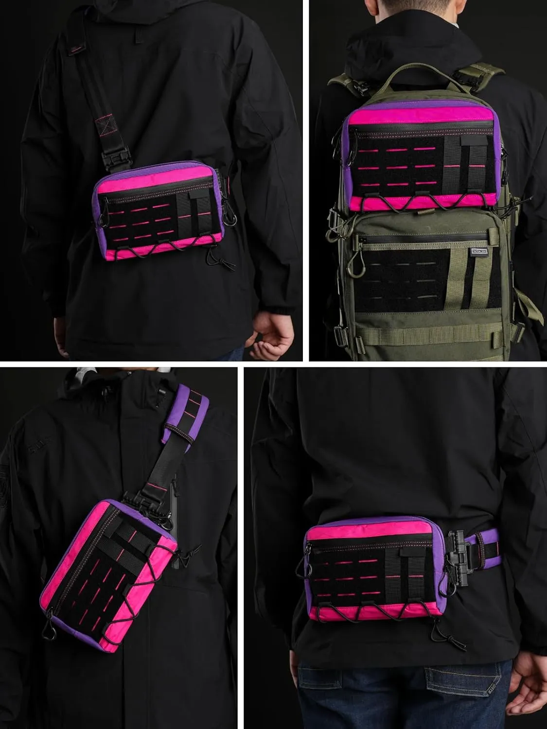 Cache L3S Purple Crossbody Shoulder Bag, Multipurpose Sling Bag, Chest Backpack Casual Shoulder for Daily Carry (Small)