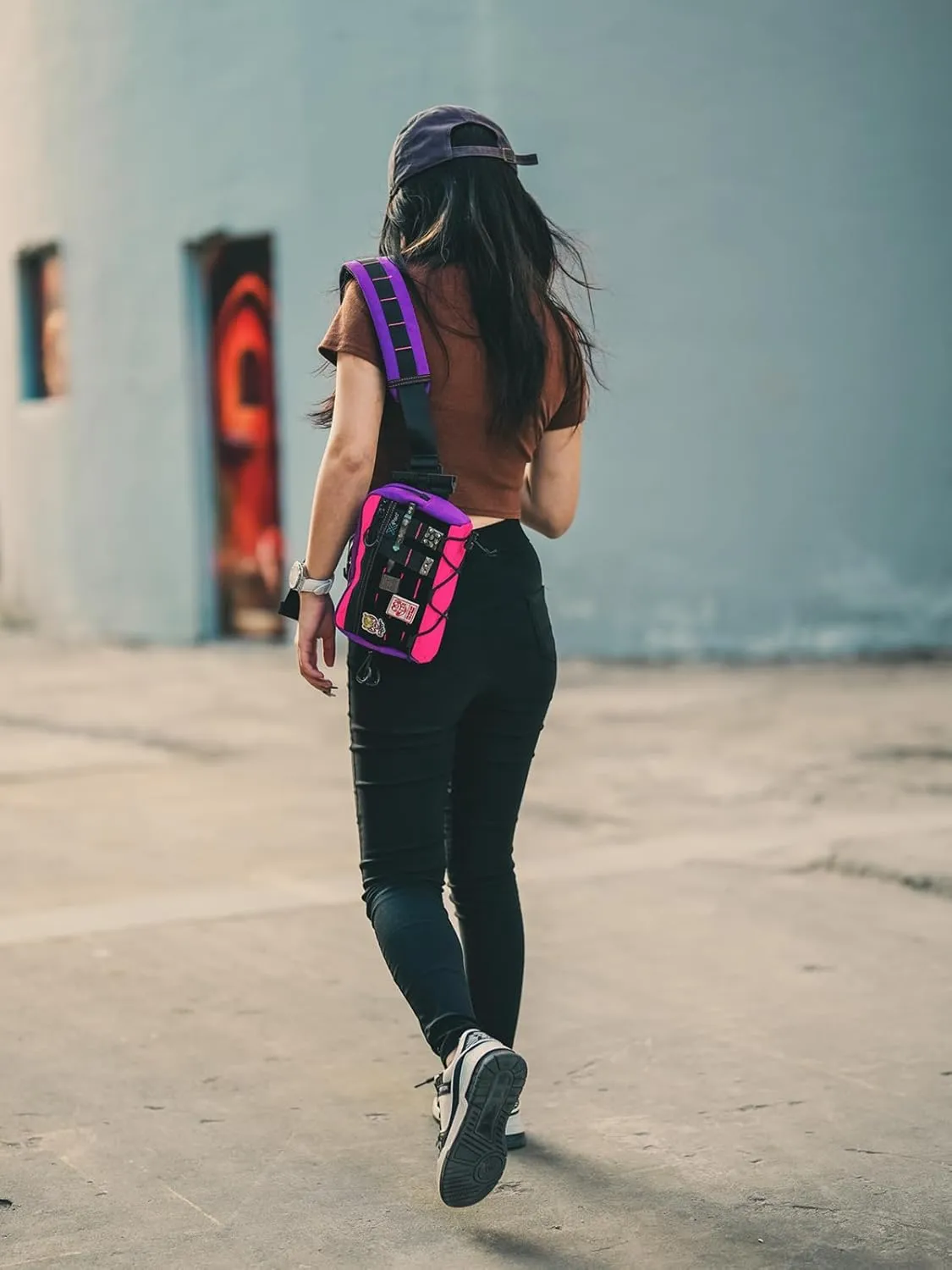 Cache L3S Purple Crossbody Shoulder Bag, Multipurpose Sling Bag, Chest Backpack Casual Shoulder for Daily Carry (Small)
