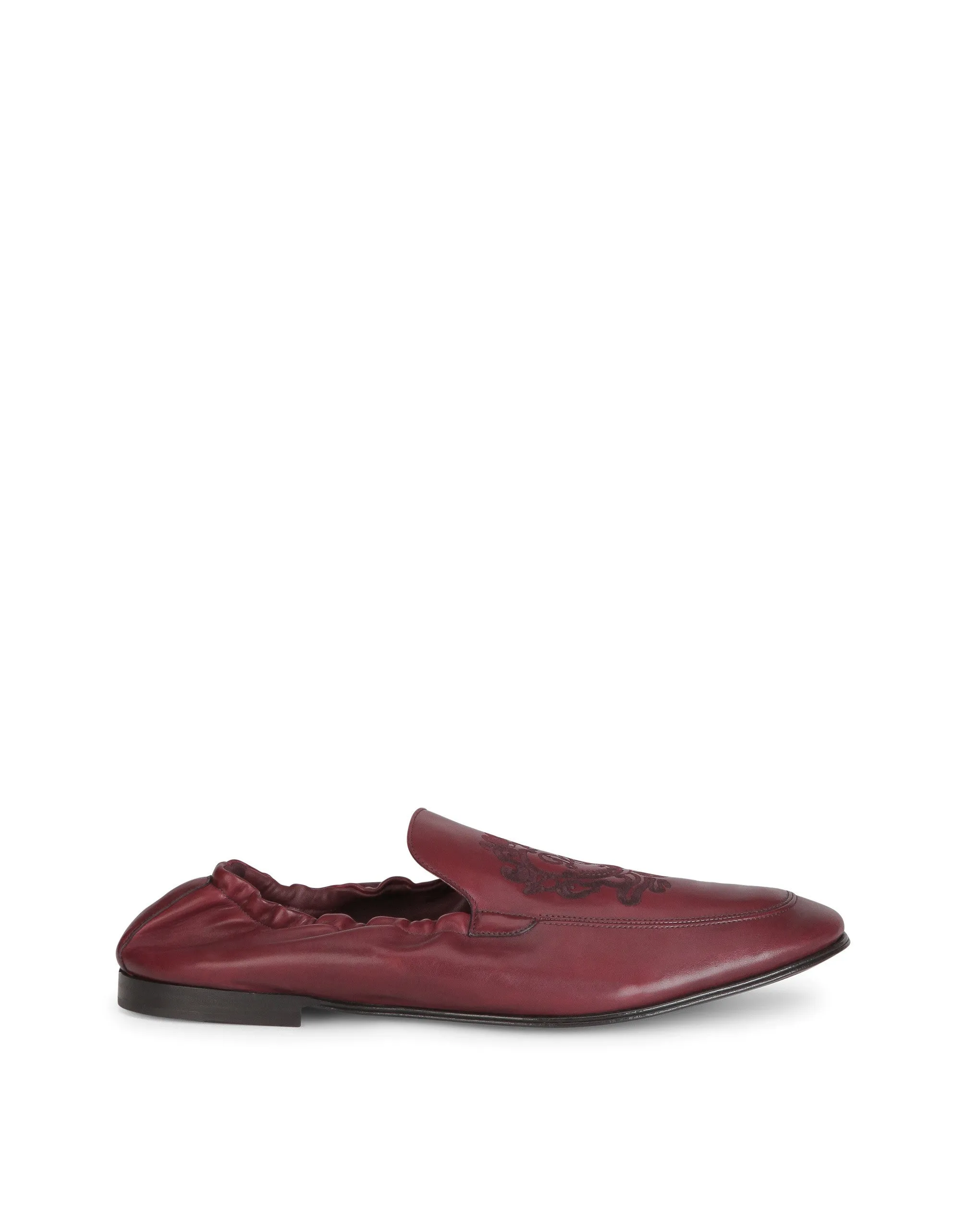 Calfskin loafers with DG coat of arms embroidery