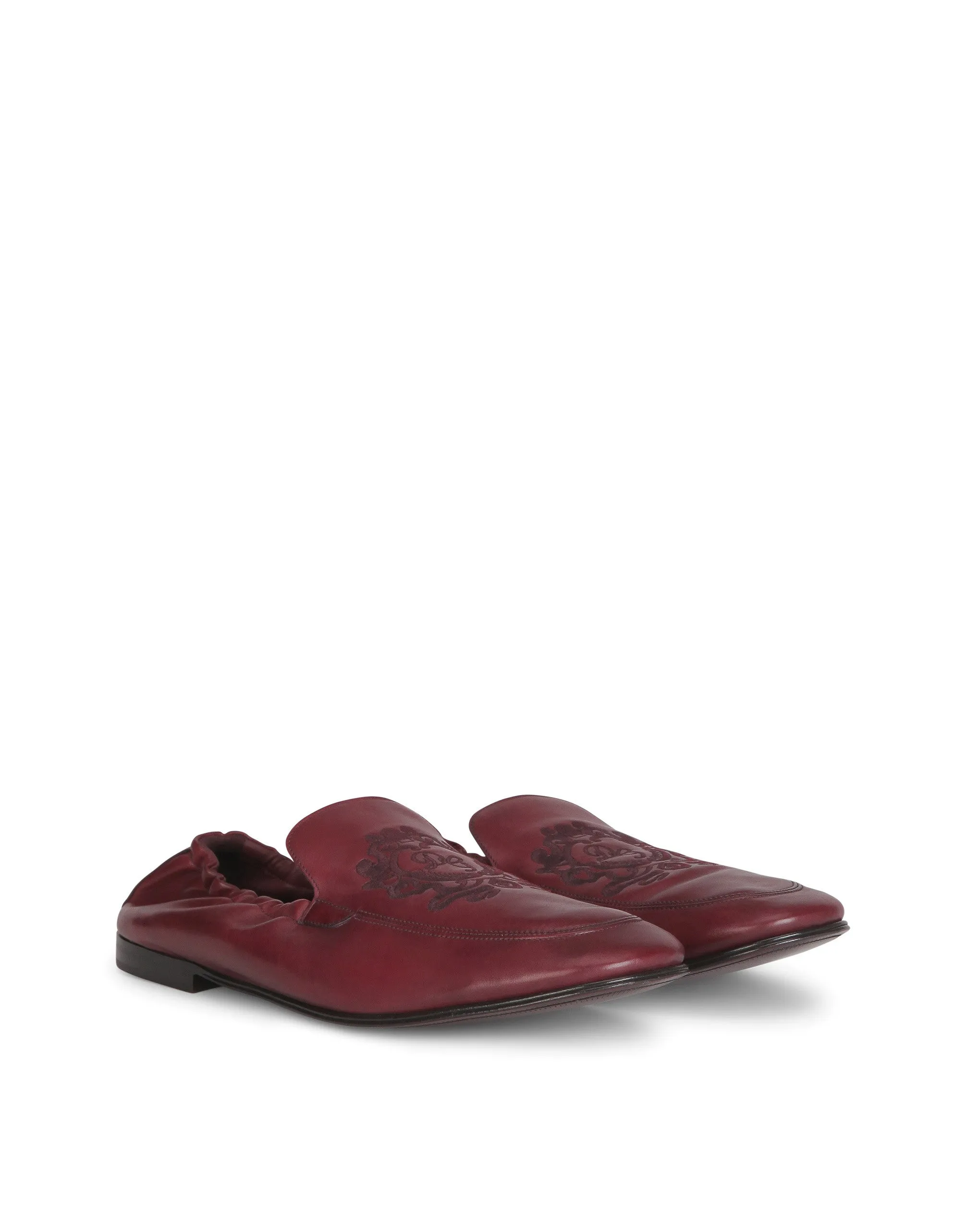 Calfskin loafers with DG coat of arms embroidery