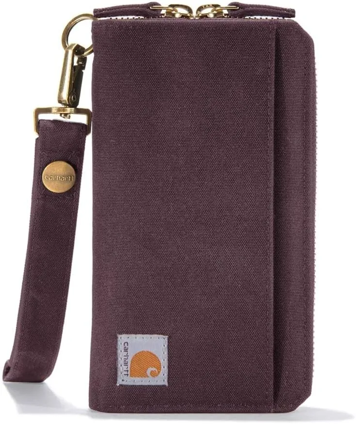 Carhartt Women's Casual Canvas Lay Flat Clutch Wallets For Women