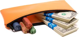 Carousel Checks Inc. Zipper Bank Deposit Bag, 5.5 by 10.5 Inches, Orange, Pack of 5