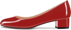 Castamere Chunky Block Low Kitten Heel Round Close Toe Pumps Slip-on Cute Classic Dress Shoes