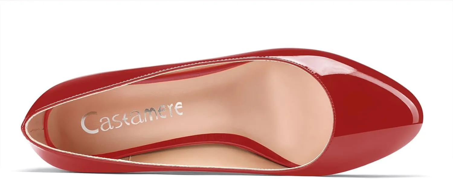 Castamere Chunky Block Low Kitten Heel Round Close Toe Pumps Slip-on Cute Classic Dress Shoes