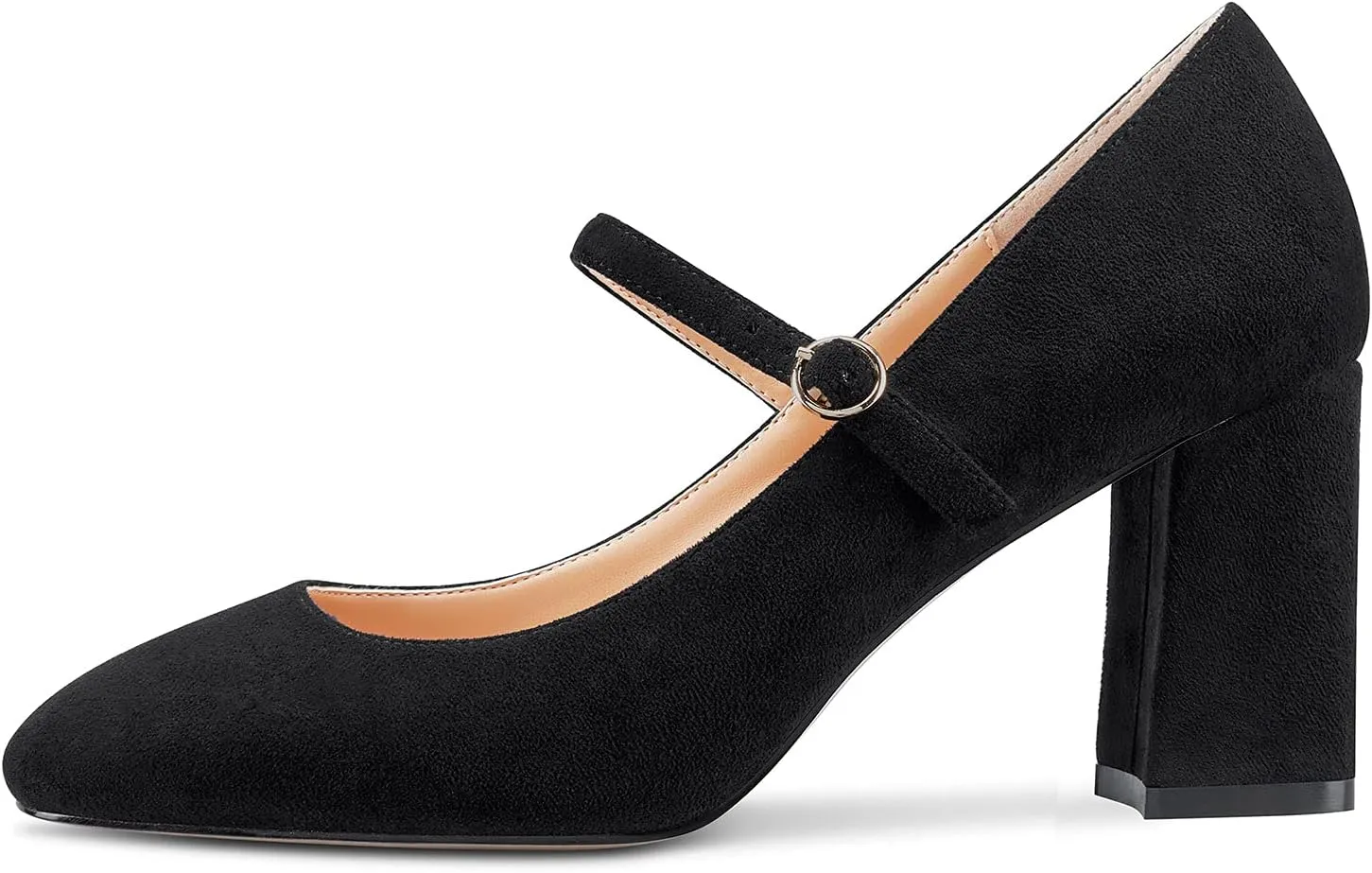 Castamere Ladies Chunky Heel Square-Toe Mary Jane Pumps Strappy Sexy Elegant Pump 3 Inch Heels