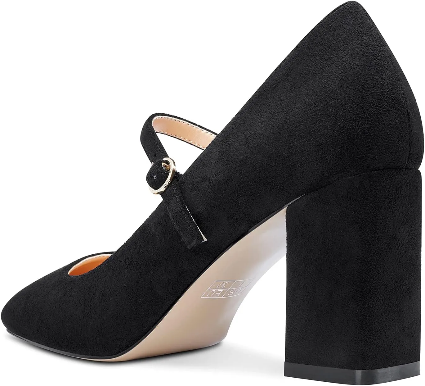 Castamere Ladies Chunky Heel Square-Toe Mary Jane Pumps Strappy Sexy Elegant Pump 3 Inch Heels