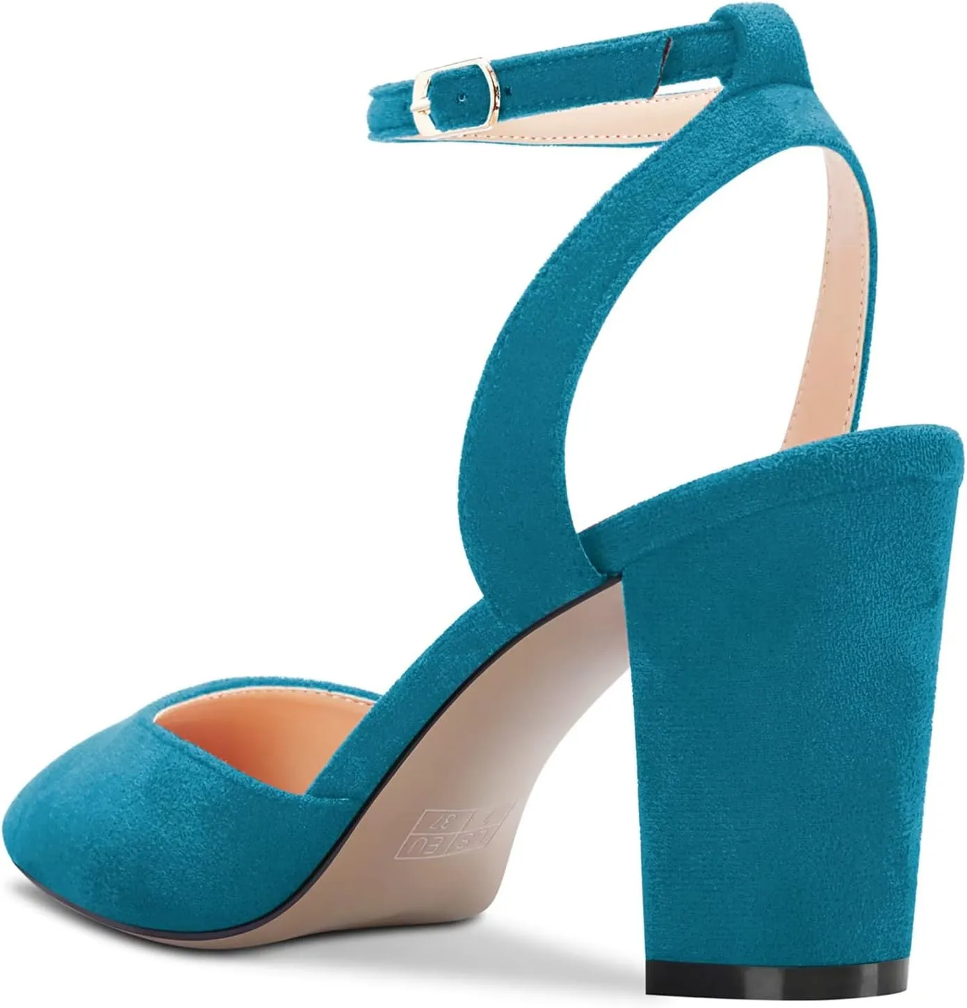 Castamere Women Chunky Block High Heel Pointed Toe Pumps Ankle Strap Slingback Buckle Wedding Party Sexy Dress Shoes