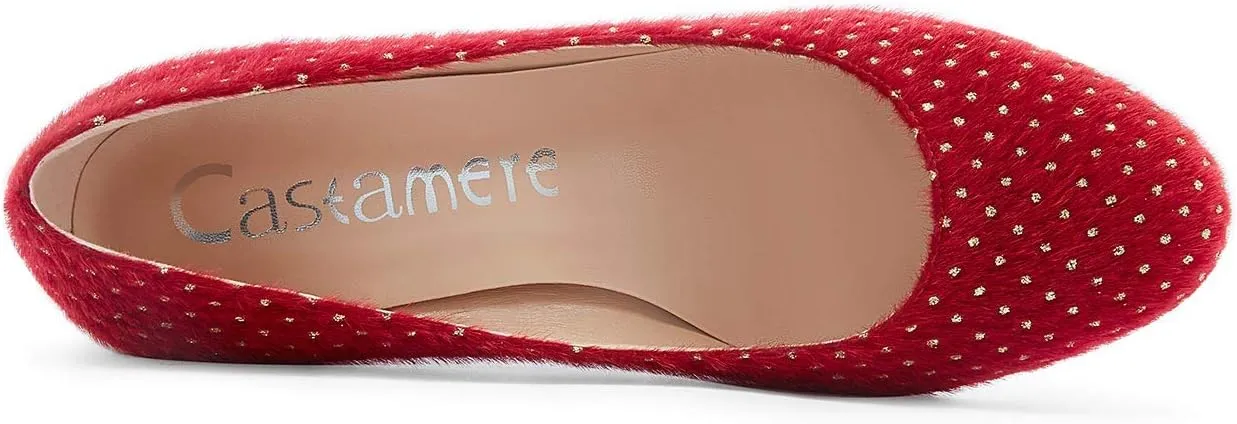 Castamere Womens Chunky Block Heels Round-Toe Slip-on Mid-Heel Basic Pumps 5CM Heels