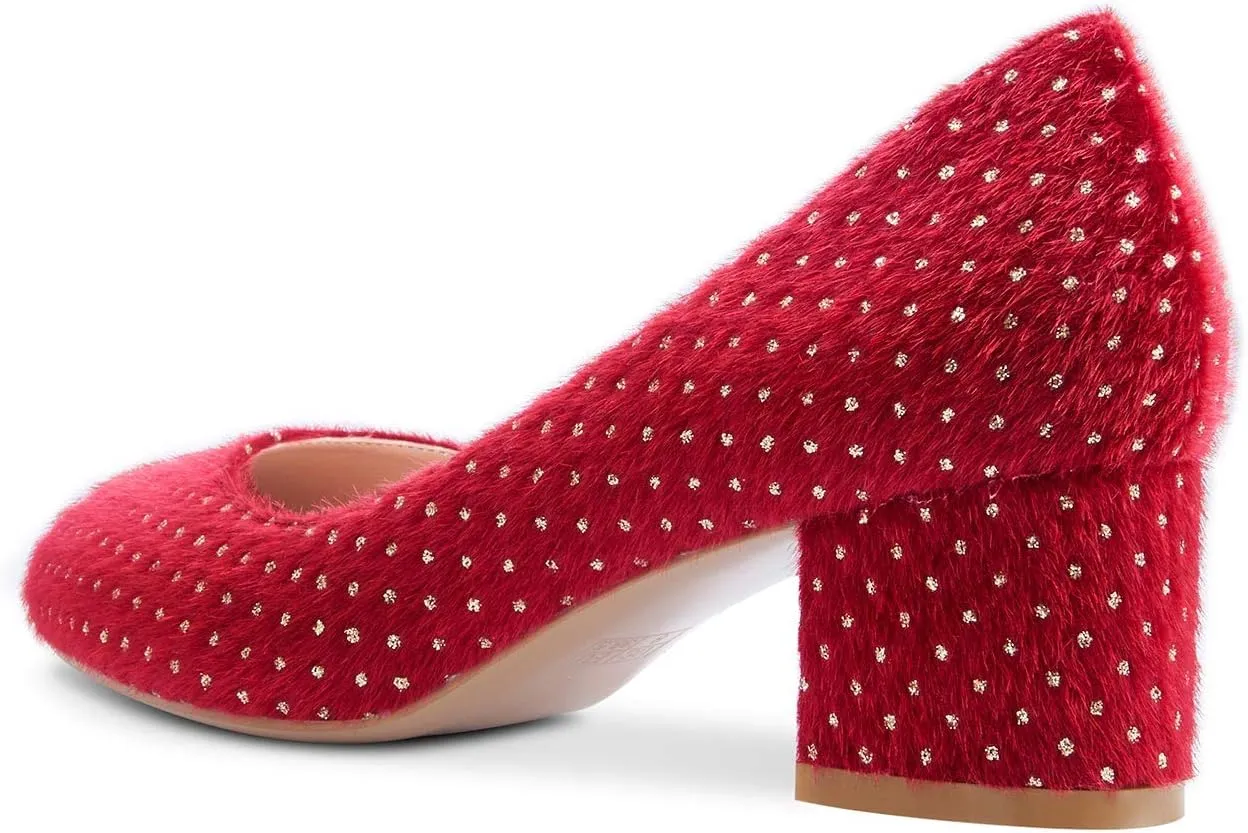 Castamere Womens Chunky Block Heels Round-Toe Slip-on Mid-Heel Basic Pumps 5CM Heels