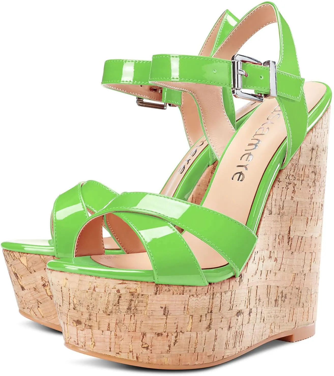 Castamere Womens High-Heel Platform Wedge Heel Sandals Slingback Sexy Ankle Strap Open Toe 16CM Heels