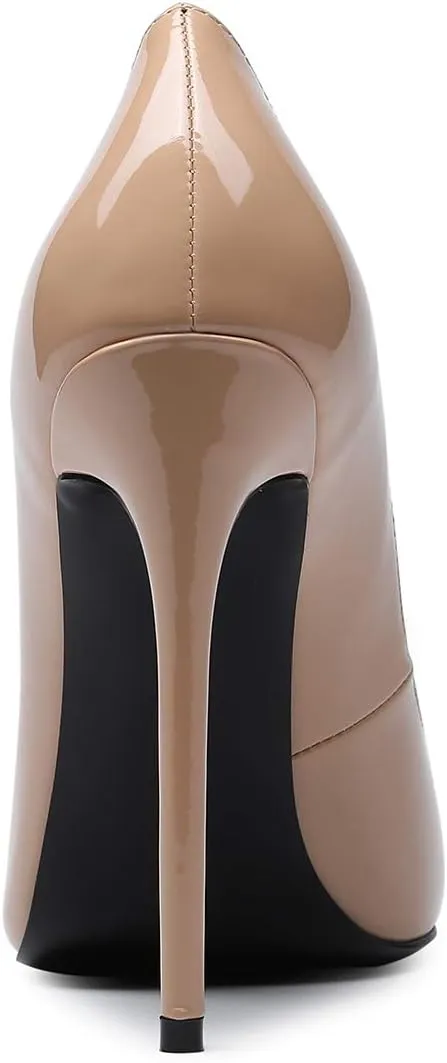 Castamere Womens High Heel Pumps Slip-on Pointy-Toe Elegant Stilettos Comfort Sexy Heel Shoes 4.7Inch Heels Black Lining