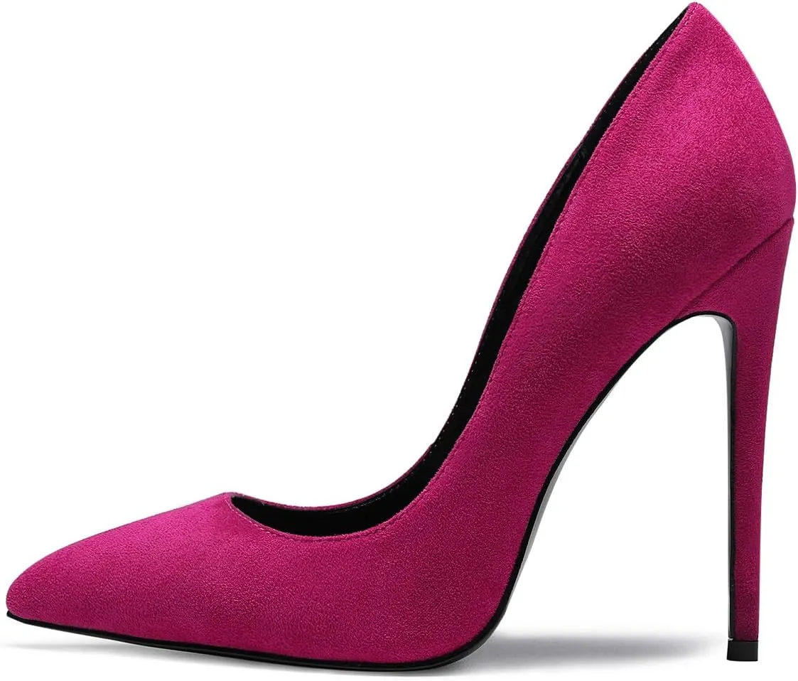 Castamere Womens High Heel Pumps Slip-on Pointy-Toe Elegant Stilettos Comfort Sexy Heel Shoes 4.7Inch Heels Black Lining