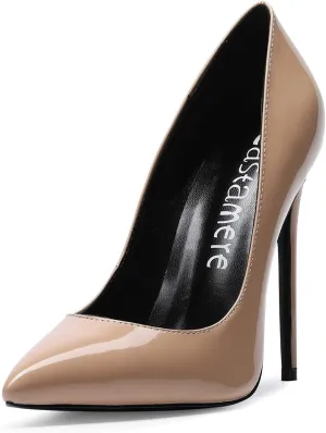 Castamere Womens High Heel Pumps Slip-on Pointy-Toe Elegant Stilettos Comfort Sexy Heel Shoes 4.7Inch Heels Black Lining