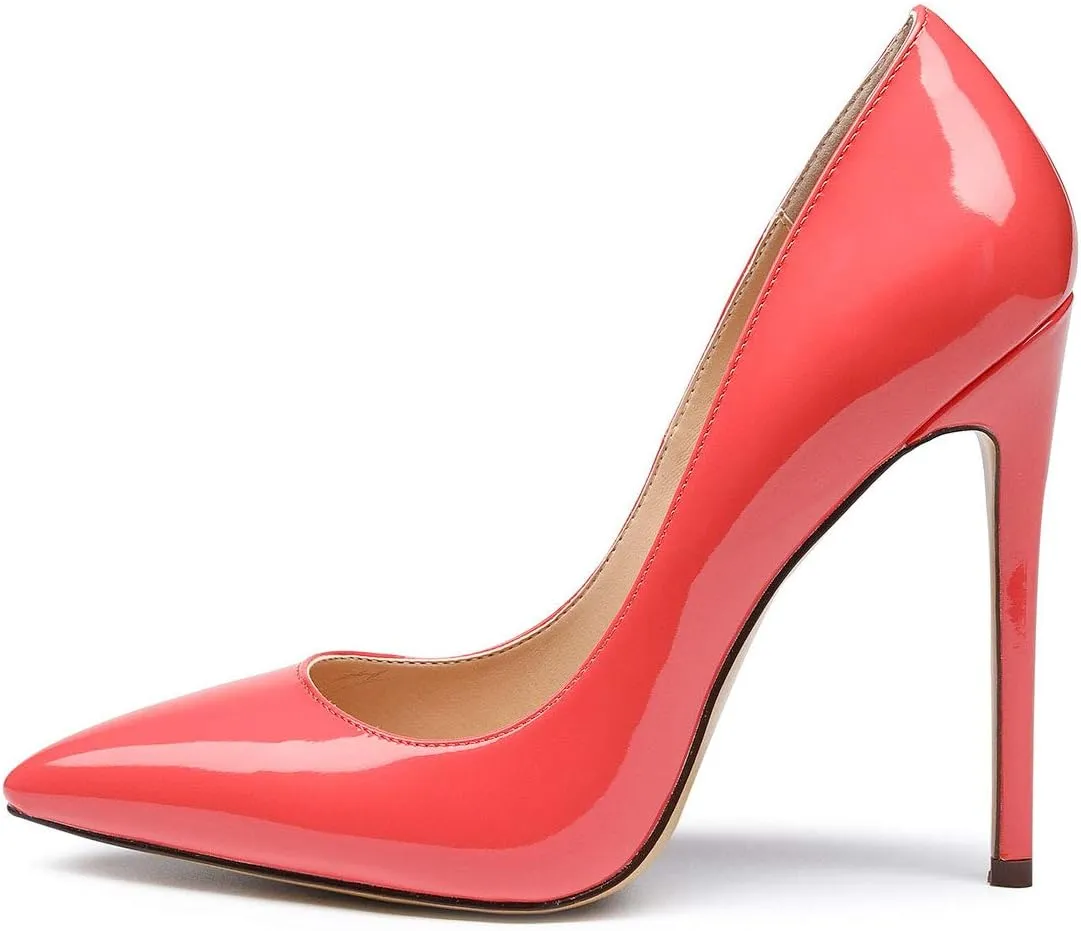 Castamere Womens High Heel Pumps Slip-on Pointy-Toe Elegant Stilettos Comfort Sexy Heel Shoes 4.7Inch Heels Black Lining